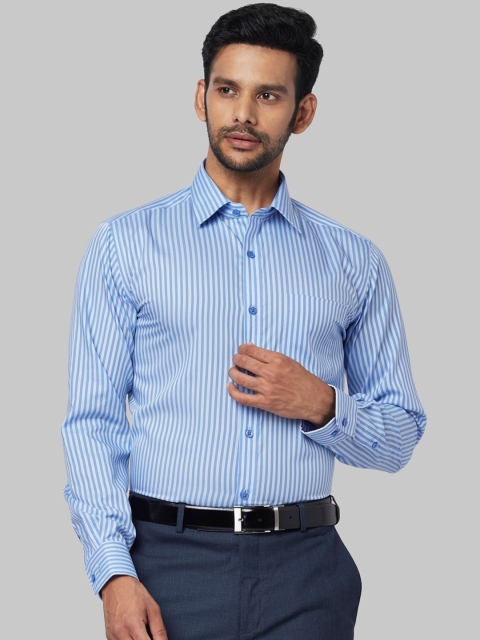 

Park Avenue Men Blue & White Regular Fit Striped Formal Shirt