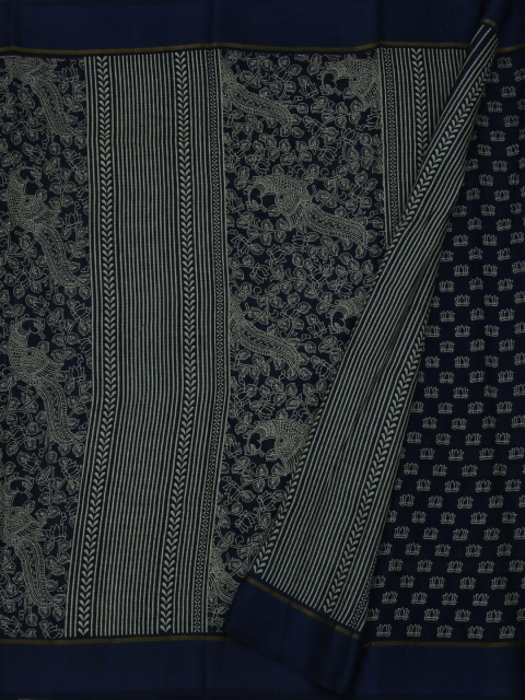 

Pothys Navy Blue Woven Design Jute Silk Saree
