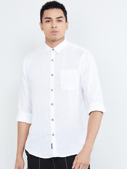 

max Men White Regular Fit Solid Casual Shirt