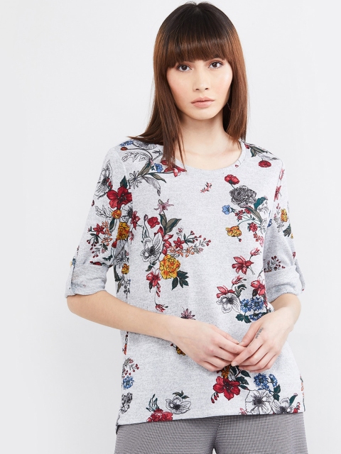 

max Women Grey Printed A-Line Top
