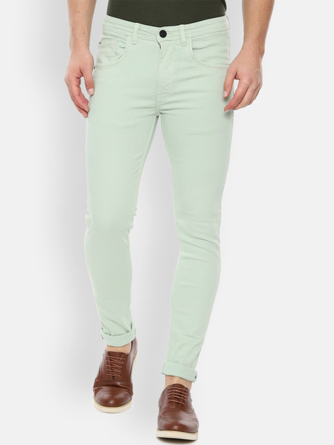 

V Dot Men Green Skinny Fit Mid-Rise Clean Look Stretchable Jeans