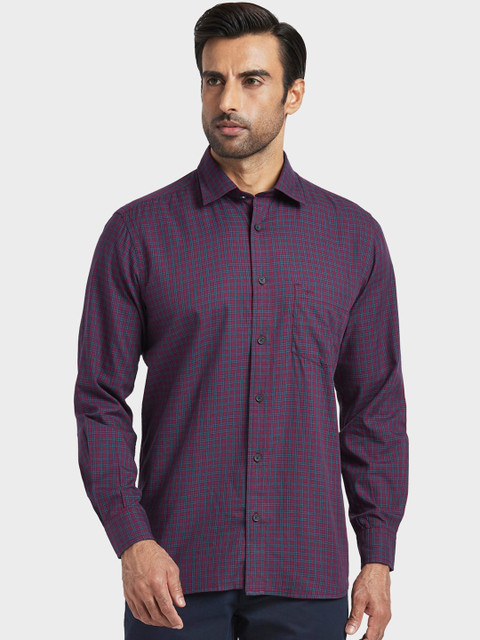 

ColorPlus Men Purple Regular Fit Checked Casual Shirt