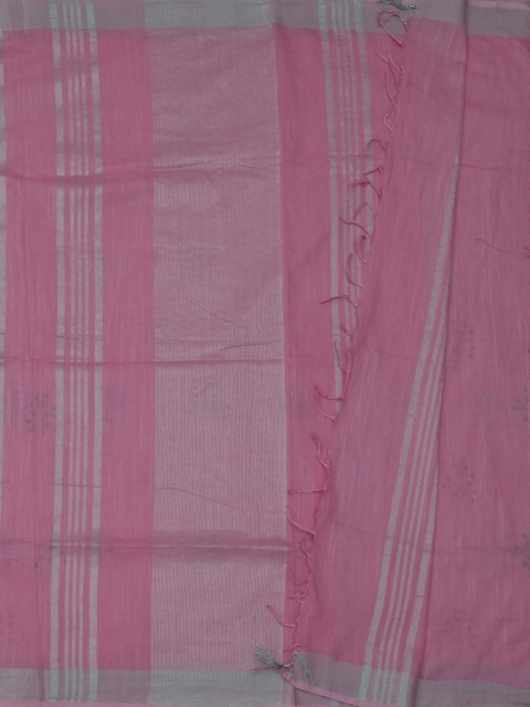 

Pothys Pink Embroidered Linen Blend Saree