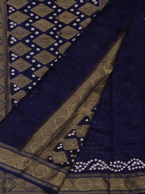 

Pothys Navy Blue Printed Art Silk Saree