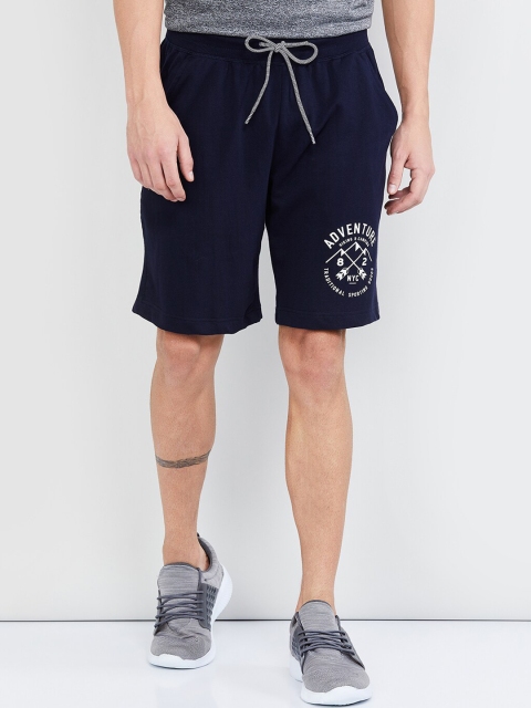 

max Men Blue Solid Lounge Shorts