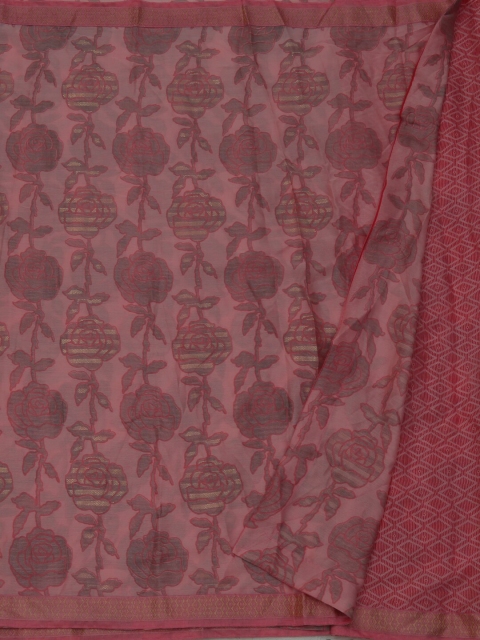

Pothys Pink Solid Poly Georgette Saree