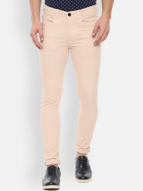 

V Dot Men Beige Skinny Fit Mid-Rise Clean Look Stretchable Jeans
