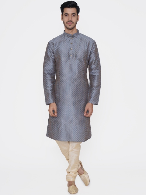 

TABARD Men Grey Woven Design Straight Kurta
