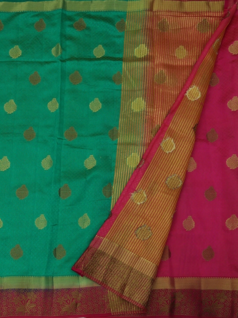 

Pothys Green Woven Design Jute Silk Saree
