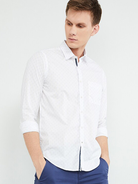 

max Men White Regular Fit Printed Casual Shirt