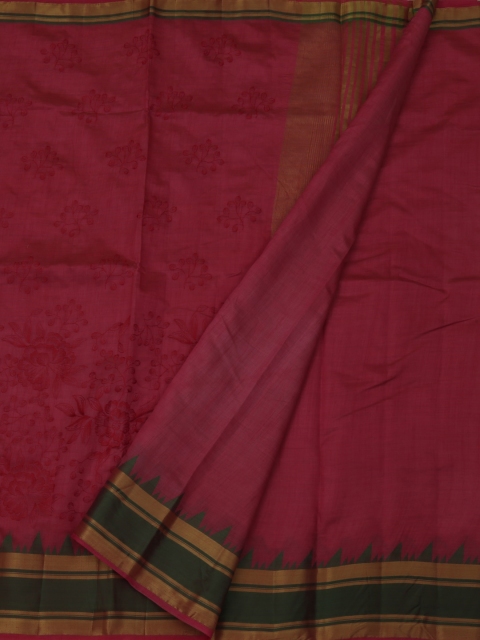 

Pothys Pink Printed Jute Silk Saree