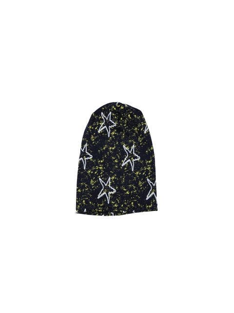 

Bunnywave Unisex Black & Off-White Self Design Beanie