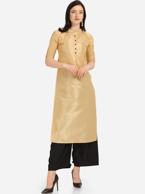 

Florence Women Gold-Toned & Black Solid Kurta with Palazzos