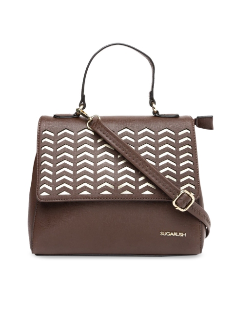 

Sugarush Brown Textured Satchel
