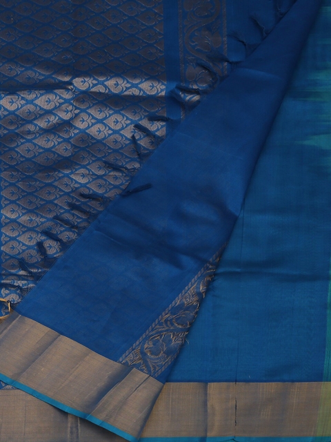 

Pothys Blue Woven Design Cotton Blend Saree