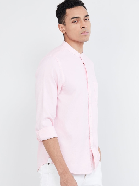

max Men Pink Regular Fit Self Design Casual Shirt