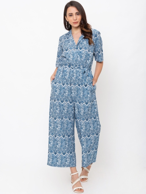 

Iti Women Blue Printed Basic Jumpsuit