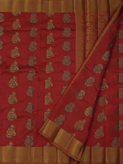 

Pothys Maroon Embroidered Saree, Rust