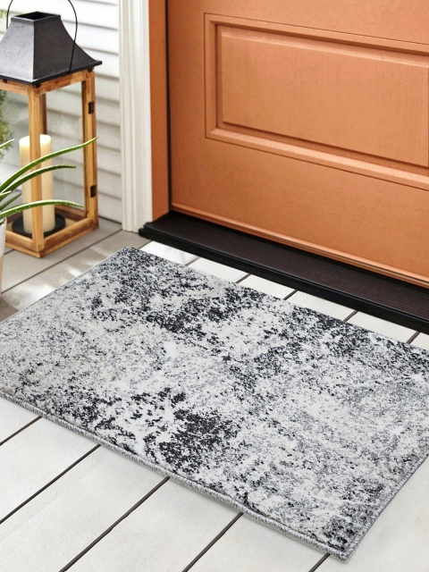 

SPACES Grey & Black Textured Large Door Mat