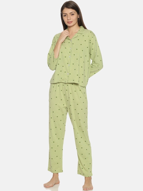 

Campus Sutra Women Green Printed Night Suit