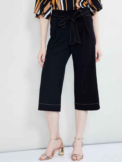 

max Women Black Regular Fit Solid Culottes