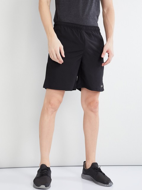 

max Men Black Solid Regular Fit Sports Shorts