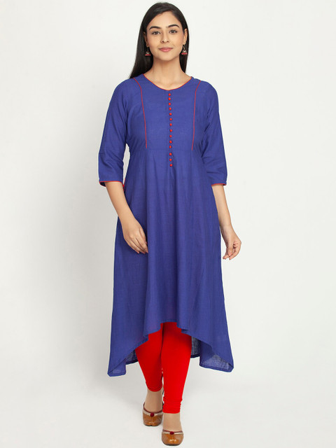 

Paislei Women Blue Solid A-Line Kurta