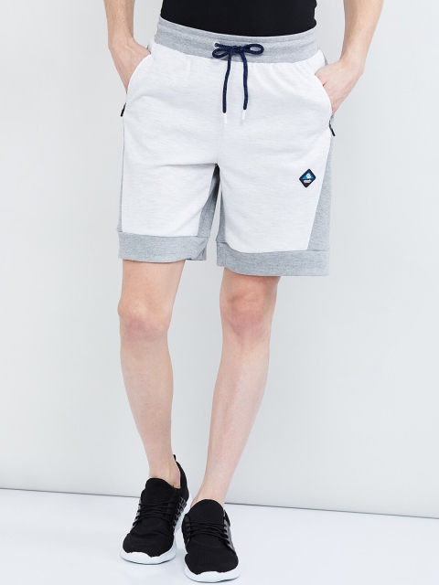 

max Men Grey Melange Colourblocked Lounge Shorts