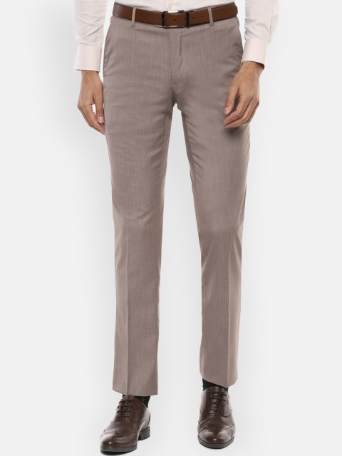 

Louis Philippe Men Beige Regular Fit Solid Formal Trousers