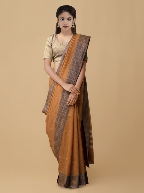 

Unnati Silks Brown Silk Cotton Woven Design Kanjeevaram Saree