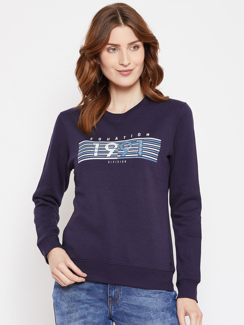 

Octave Women Blue Printed Sweatshirt