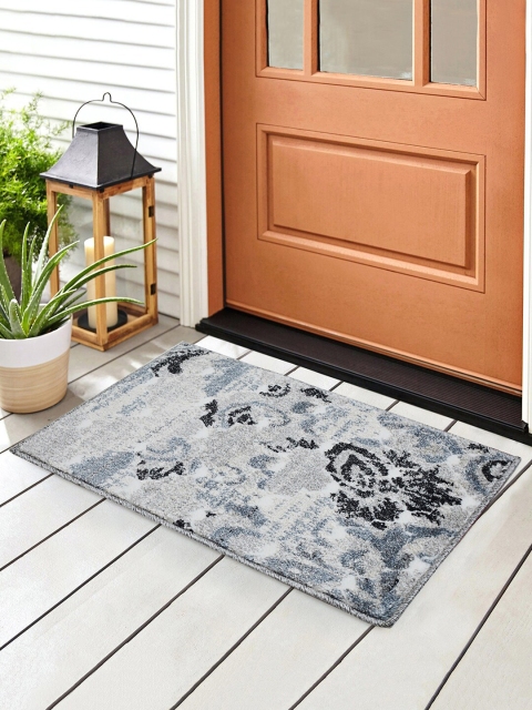 

SPACES Grey & Black Printed Small Door Mat
