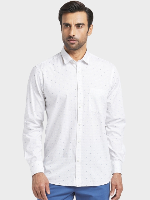 

ColorPlus Men White Regular Fit Printed Casual Shirt