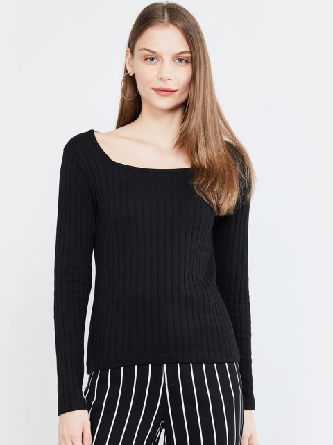 

max Women Black Solid Top