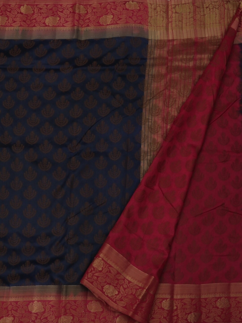 

Pothys Blue & Red Jute Silk Woven Design Saree
