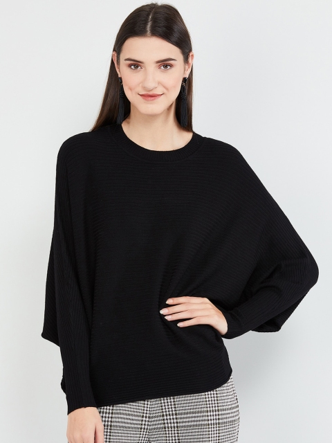 

max Women Black Self Design Top
