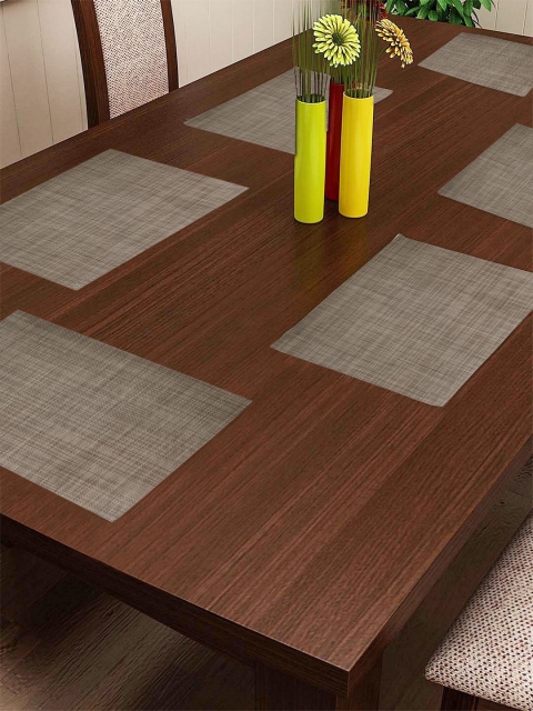 

BIANCA Set of 6 Beige Textured Easily Washable & Extra Durable PVC Dining Table Mats