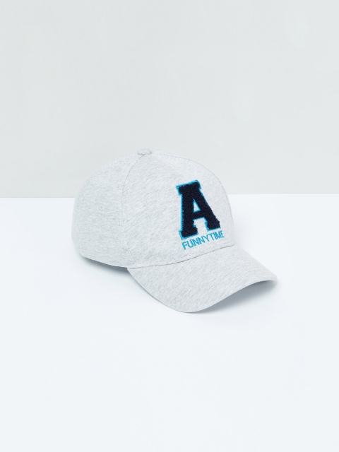 

max Boys Grey Printed Baseball Cap