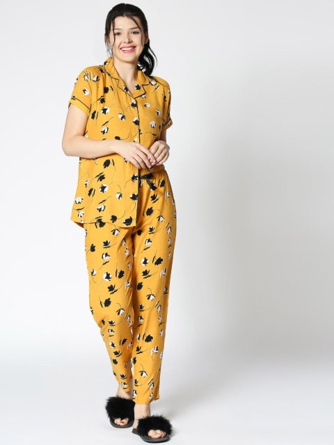 

I like me Women Yellow Printed Night suit