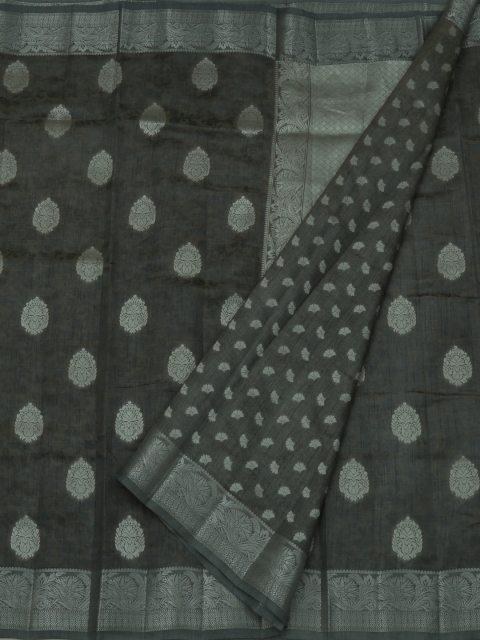 

Pothys Grey Woven Design Jute Silk Saree