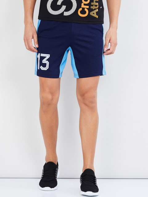 

max Men Blue Solid Lounge Shorts