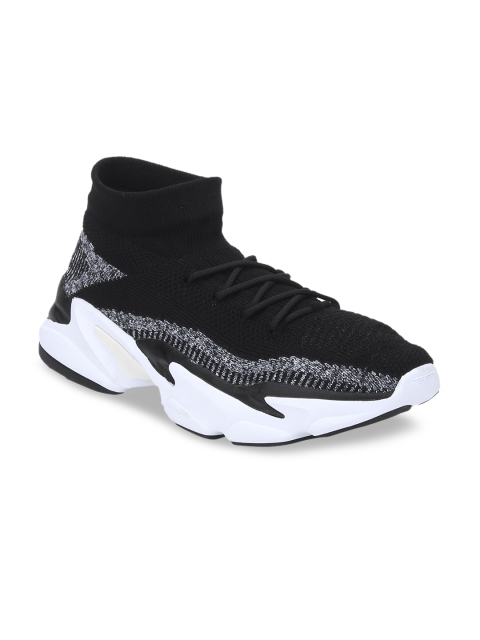 

Red Tape Men Black Woven Design Mid-Top Sneakers