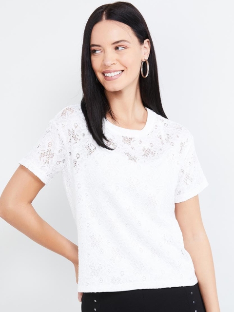 

max Women Off-White Self Design Top