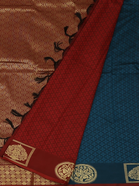 

Pothys Blue & Red Art Silk Woven Design Saree
