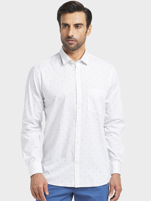 

ColorPlus Men White Regular Fit Printed Casual Shirt