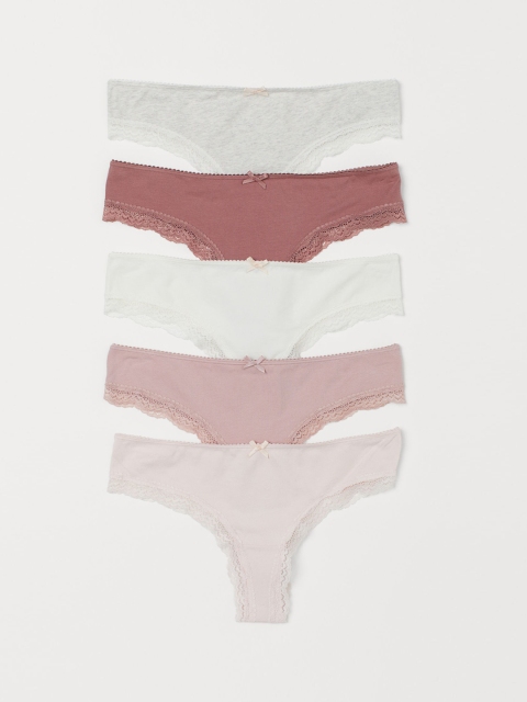 

H&M Women 5-Pack Brazilian Briefs 0758034012, White