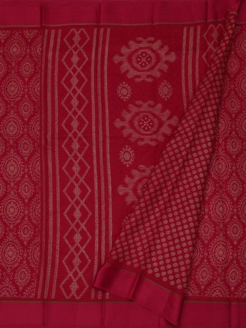 

Pothys Pink Printed Linen Blend Saree
