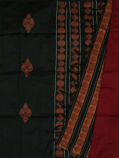 

Pothys Black Woven Design Jute Silk Saree