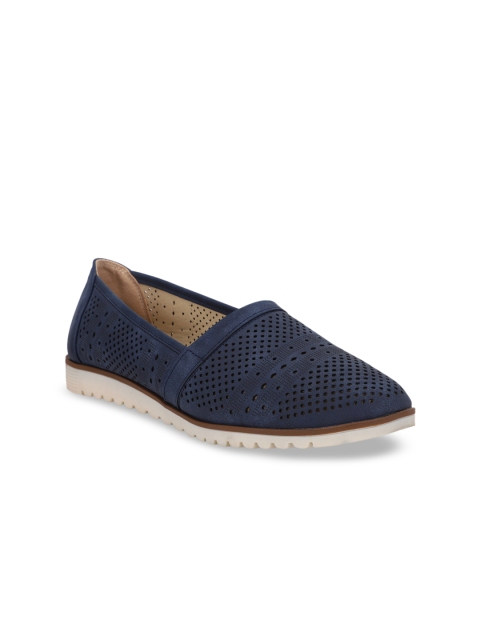Bata Women Blue Slip-On Sneakers