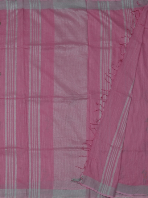 

Pothys Pink Striped Linen Blend Saree